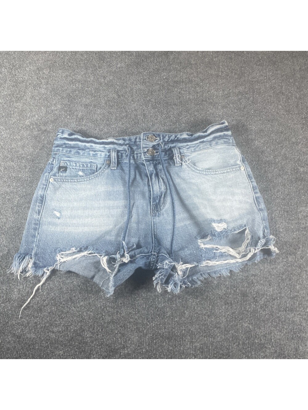 KanCan Los Angeles XL Light Wash High Rise Denim Cut Off Shorts 5-Pocket Ag